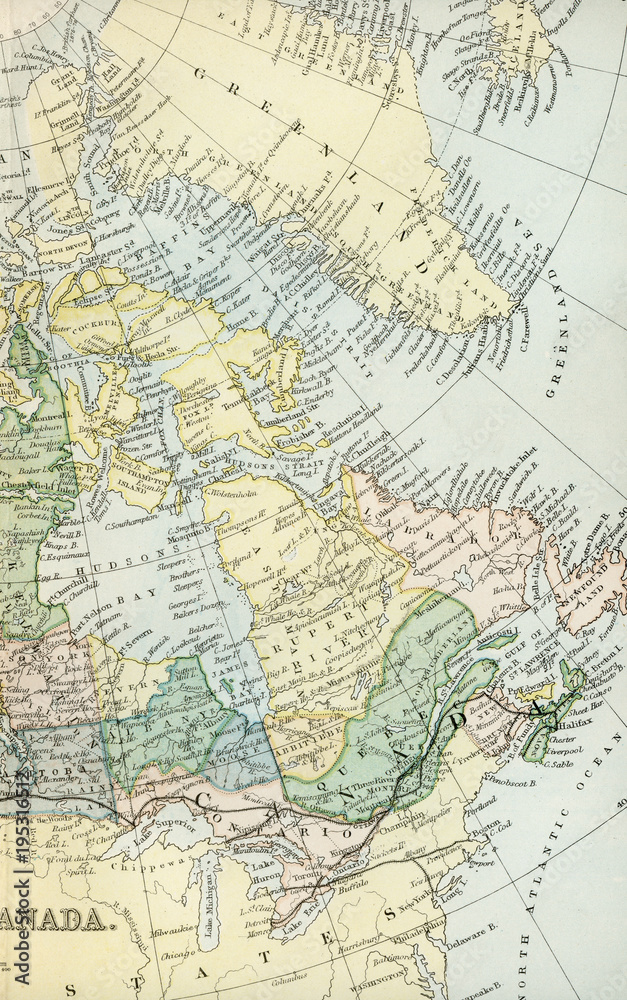 Vintage Map of Canada - Early 1800 Antique Maps of the World