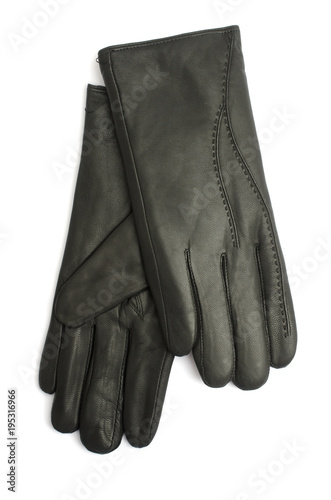 female leather gloves isolated on white