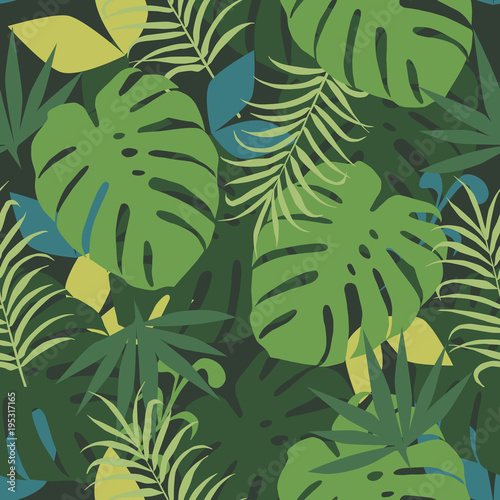Tropical background Seamless vector pattern