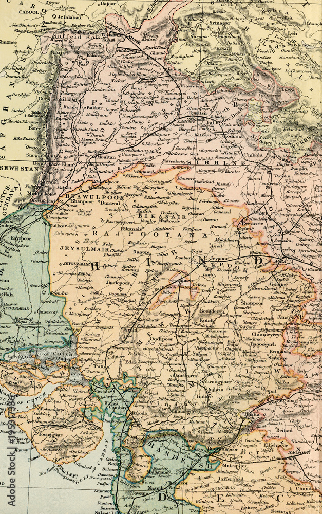 Obraz premium Antique Map of India - Early 1800 Vintage Maps of the World
