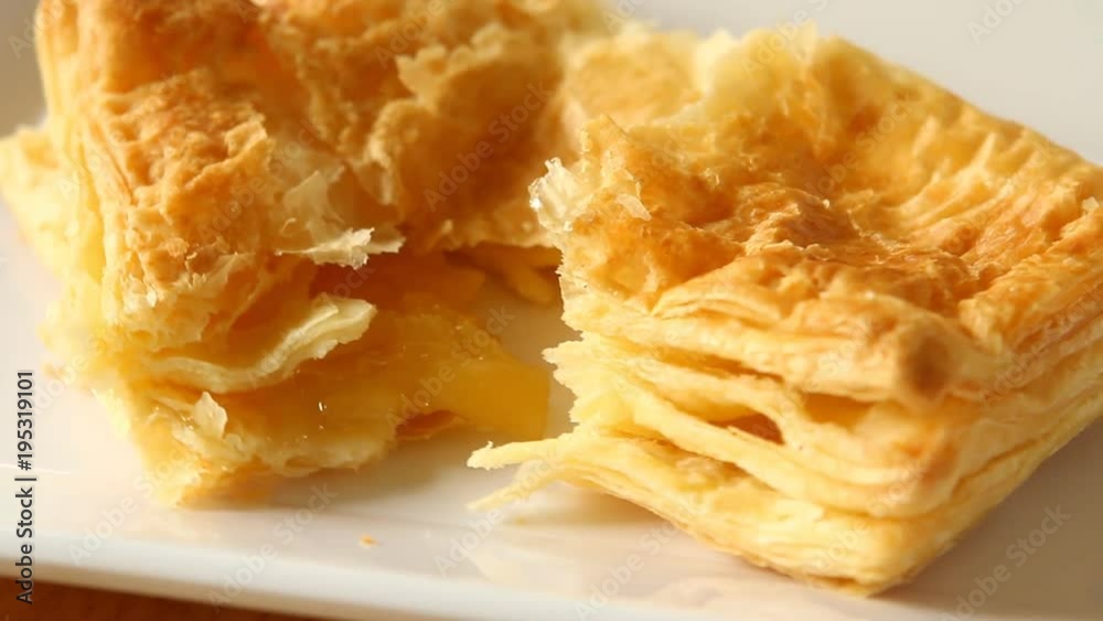 Pineapple pie on plate Pineapple pie on plate