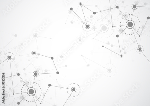 Abstract connecting dots and lines. Connection science background. Vector illustration