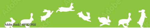 Jumping Easter Bunny green Banner