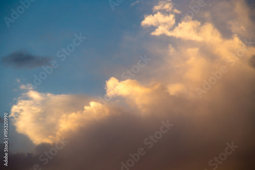 Beautiful clouds in the sky at sunset