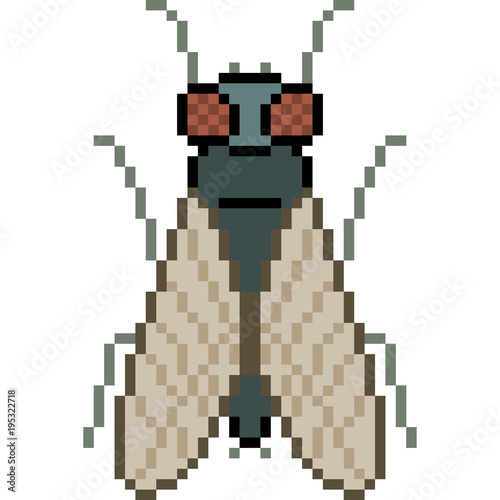 vector pixel art fly