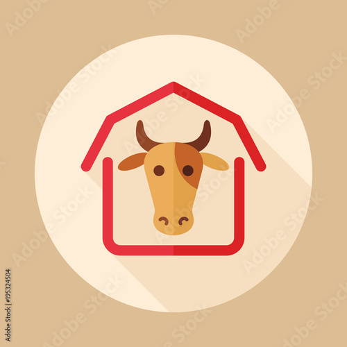 Cowshed vector icon