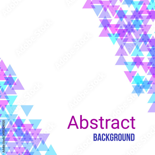 Colorful abstract geometric business background. Digital futuristic minimalism. Vector illustration. Violet, pink and blue geometric shapes random mosaic. Ultraviolet background