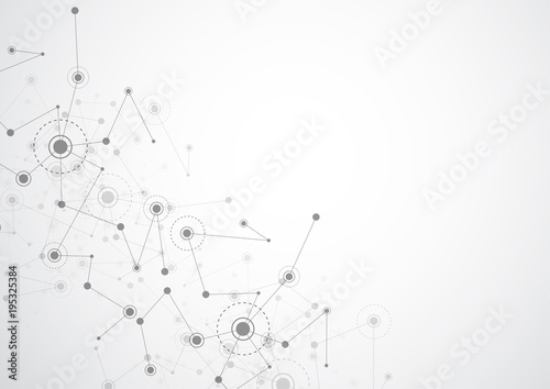 Abstract connecting dots and lines. Connection science background. Vector illustration