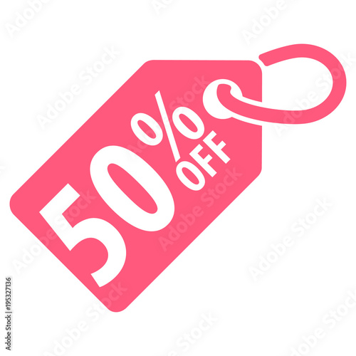 50 percent Off tag. Vector illustration.