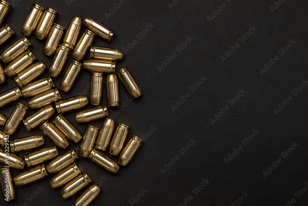 Cartridges on a black background Cartridges on a black background