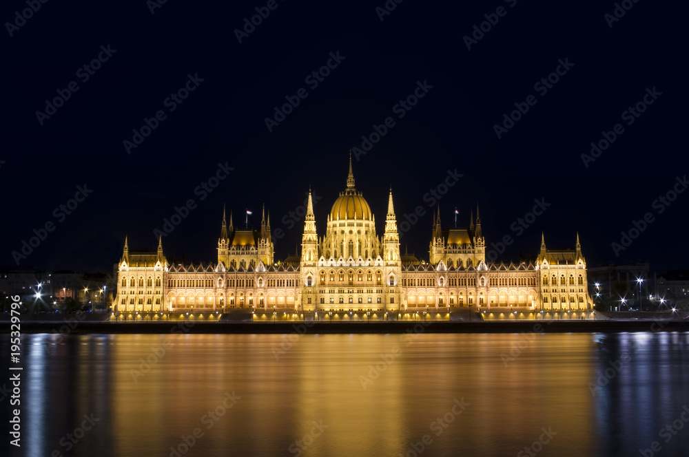 Budapest Parliament building at night. Hungary