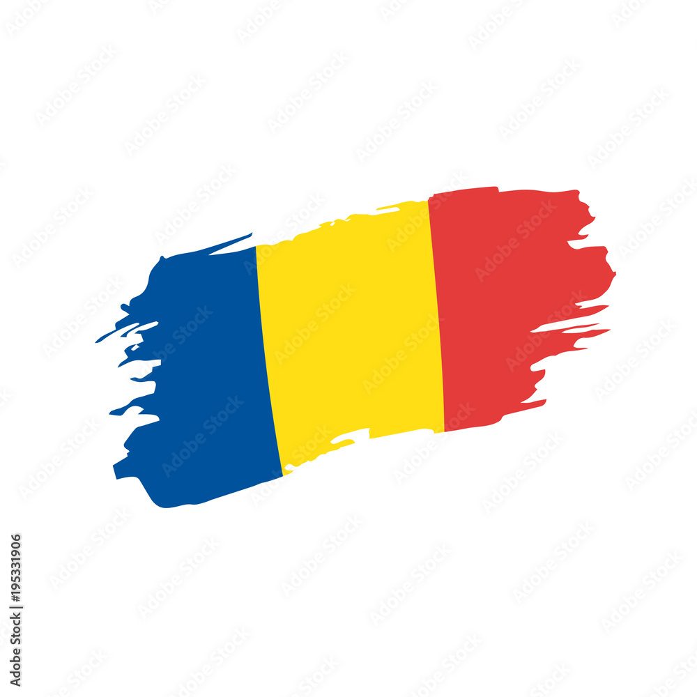 Fototapeta premium Romania flag, vector illustration