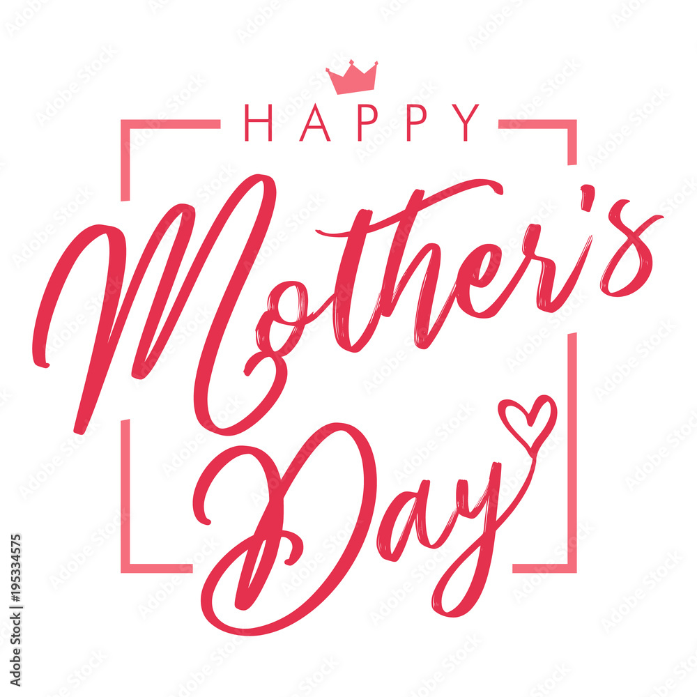 
Happy Mother`s Day elegant lettering greeting card. Calligraphy vector background for Mother's Day. Best mom ever poster