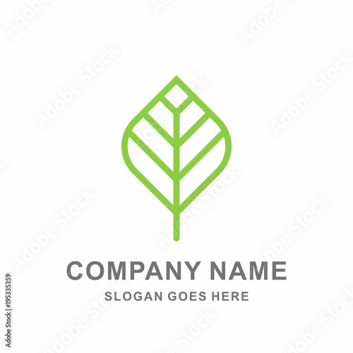 Organic Herbal Plant Green Leaf Nature Farm Vegetables Agriculture Business Company Stock Vector Logo Design Template