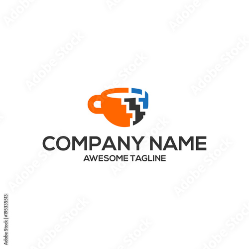 cup data technology logo template