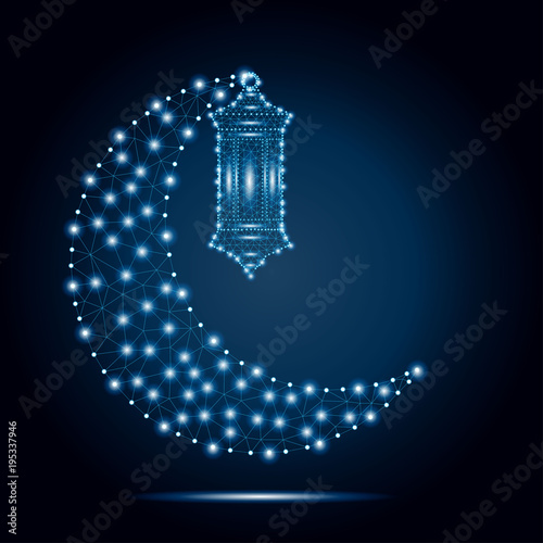 lantern Fanoos polygon crescent blue stars 2