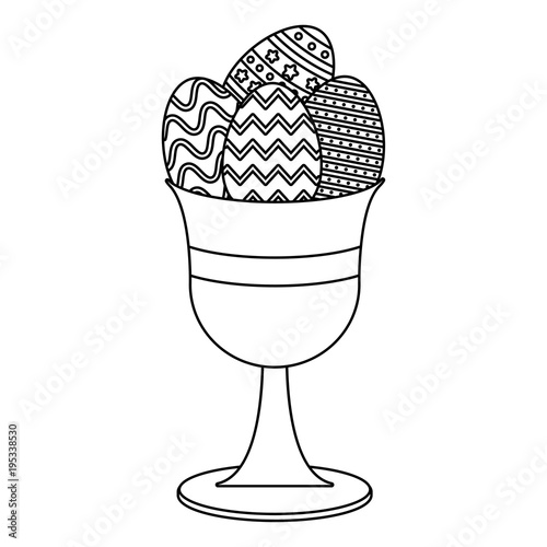 Holy grail with easter eggs over white background, vector illustration