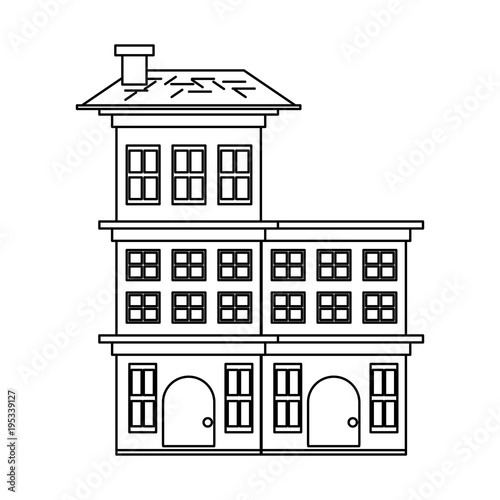Residential houses over white background, vector illustration