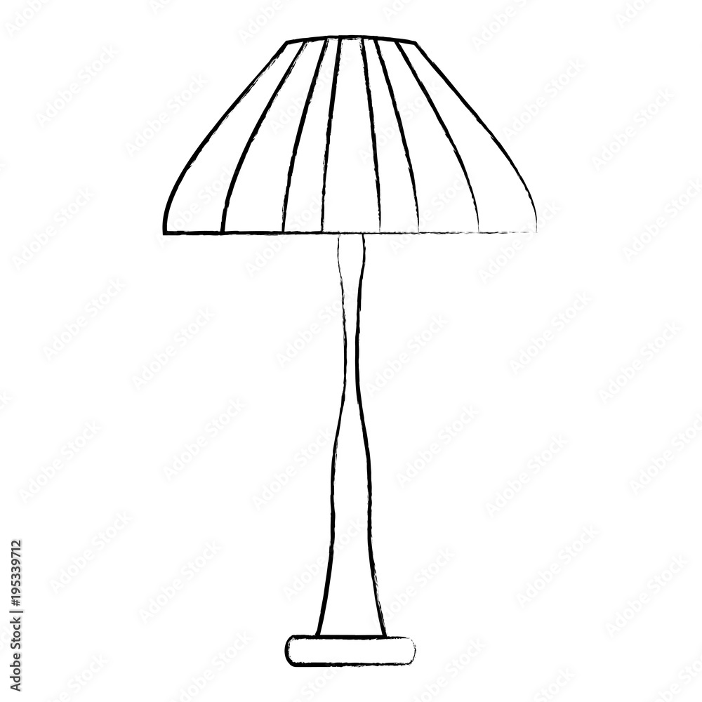 sketch of House lamp icon over white background, vector illustration