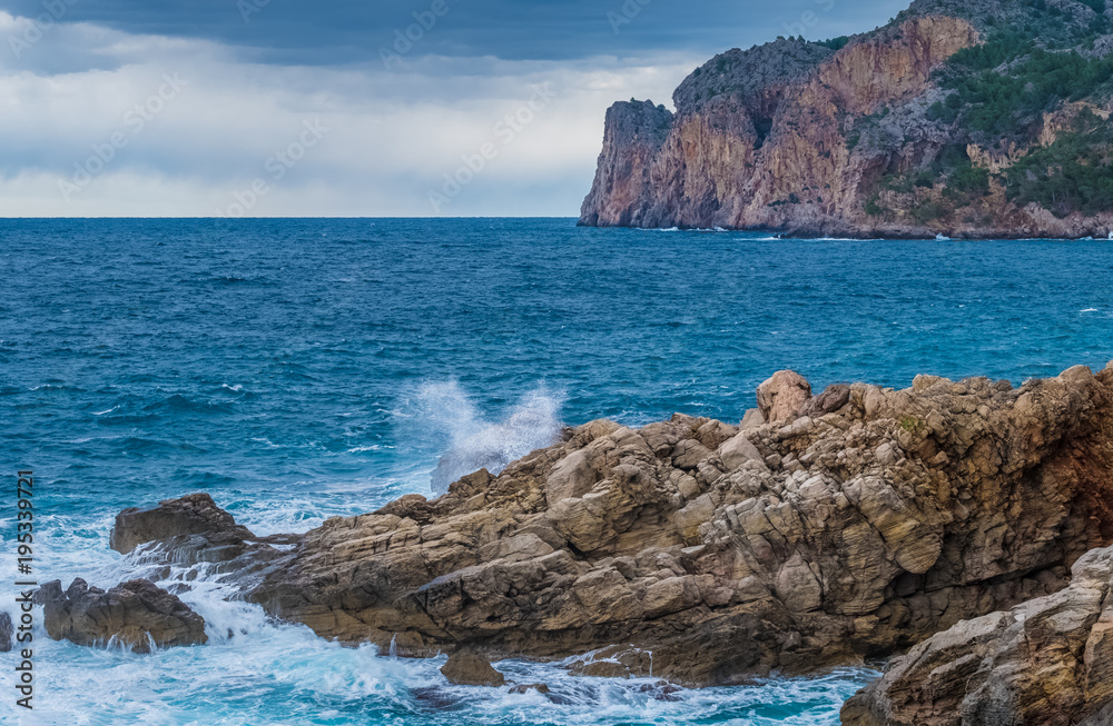 Rugged coastal landscapes along the western coast of Majorca (Mallorca), Balearics Islands, Spain