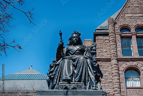 TORONTO - APRIL 18: Ontario Legislative Building on April 18, 2015 in Toronto. It was designed by architect Richard A. Waite; its construction begun in 1886 and it was opened in 1893. photo