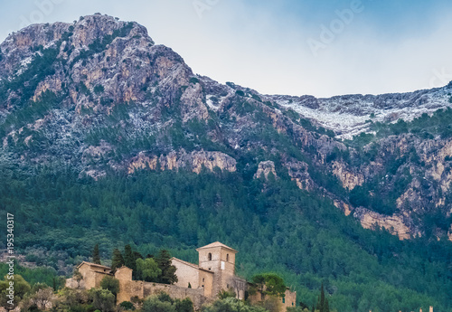 Deia a beautiful village in a remote valley in the Serra Tramuntana mountain range, Majorca (Mallorca), Balearic Islands, Spain.