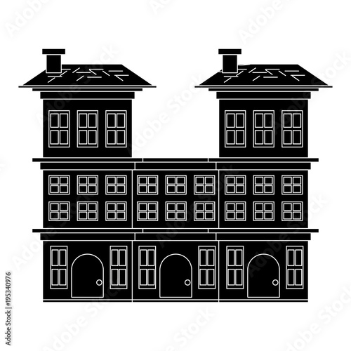 Residential houses over white background, vector illustration