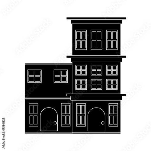 Residential houses over white background, vector illustration