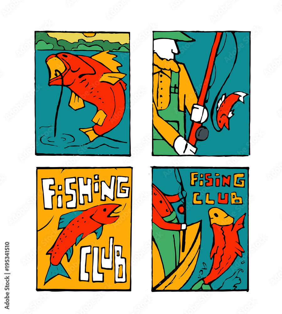 Fishing poster set