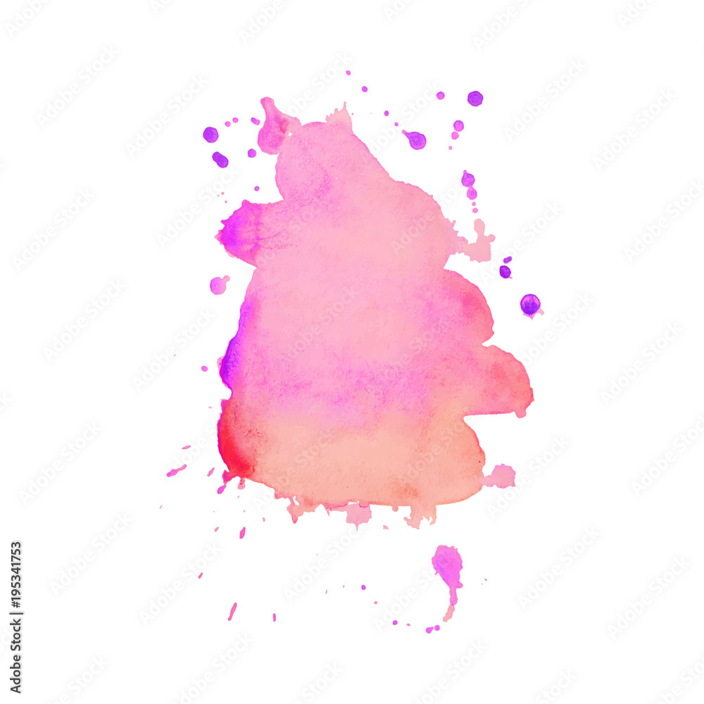 Abstract isolated watercolor hand drawn paper texture stain on white background for text design, web, label.