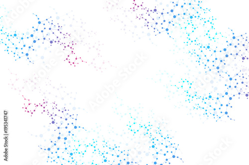 Structure molecule and communication. Dna  atom  neurons. Scientific concept for your design. Connected lines with dots. Medical  technology  chemistry  science background. illustration.