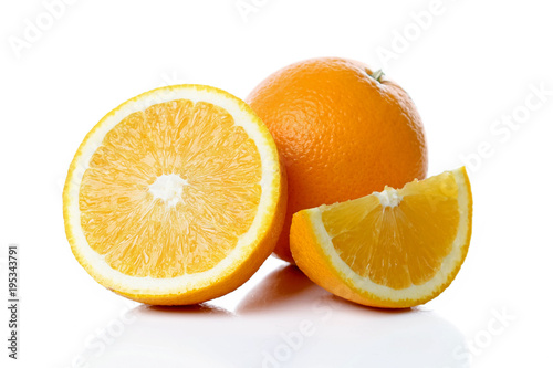 Oranges. The orange slices. Isolate on white background