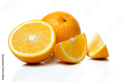Oranges. The orange slices. Isolate on white background