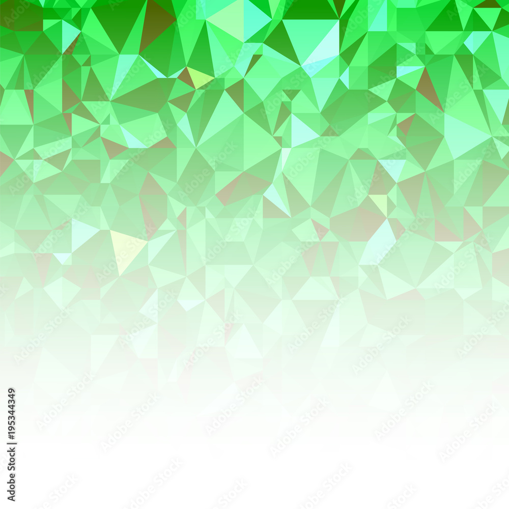 Green Polygonal Background. Triangular Pattern. Low Poly Texture. Abstract Mosaic Modern Design. Origami Style