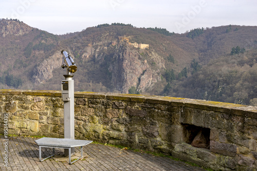 View of the Rheingrafenstein seen from Castle Ebernburg, Germany. photo