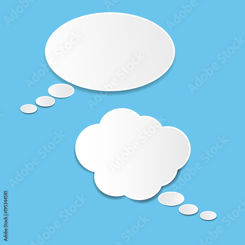 Vector set of stickers of speech bubbles. Blank empty speech bubbles