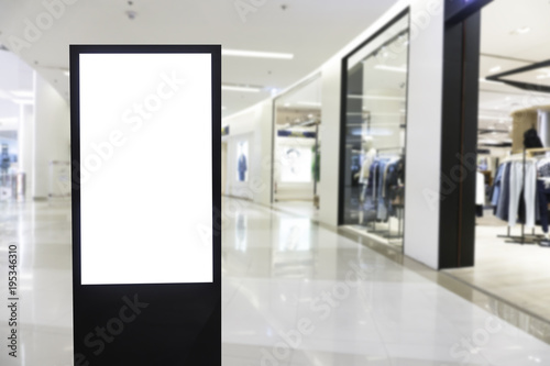 Blank billboard with copy space for your text message or content in shopping mall and derpartment store background