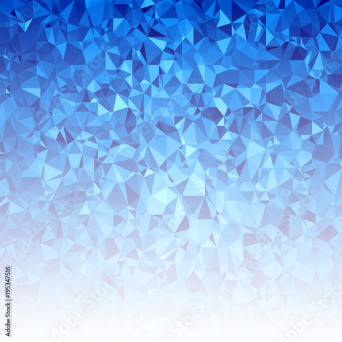 Blue Polygonal Background. Triangular Pattern. Low Poly Texture. Abstract Mosaic Modern Design. Origami Style