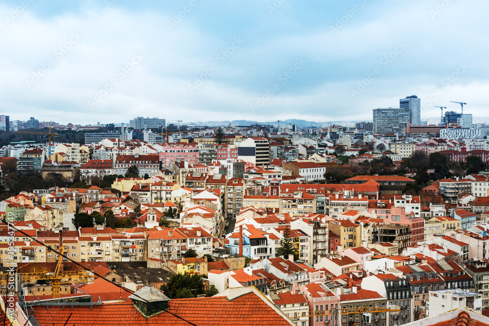 panoramic historic architectural Lisbon, Portugal