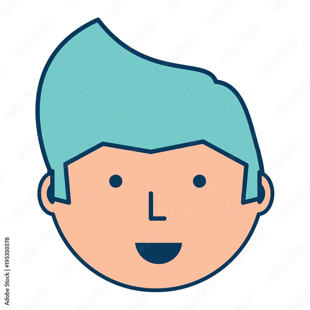 Fototapeta premium Cartoon man face icon over white background, vector illustration