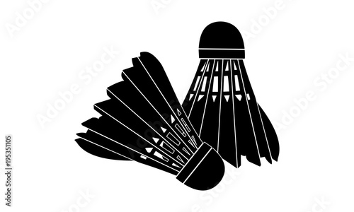 silhouette image two shuttlecock.