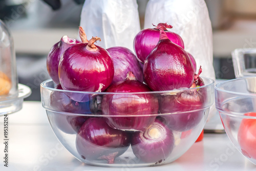 red onion in a bowl