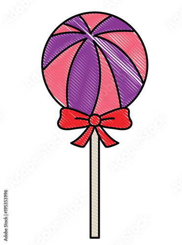 candy lollipop icon over white background, vector illustration