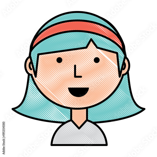 Cartoon girlicon over white background, colorful design.  vector illustration photo