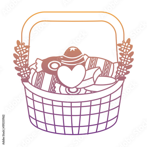 Basket with candies icon over white background, colorful design. vector illustration