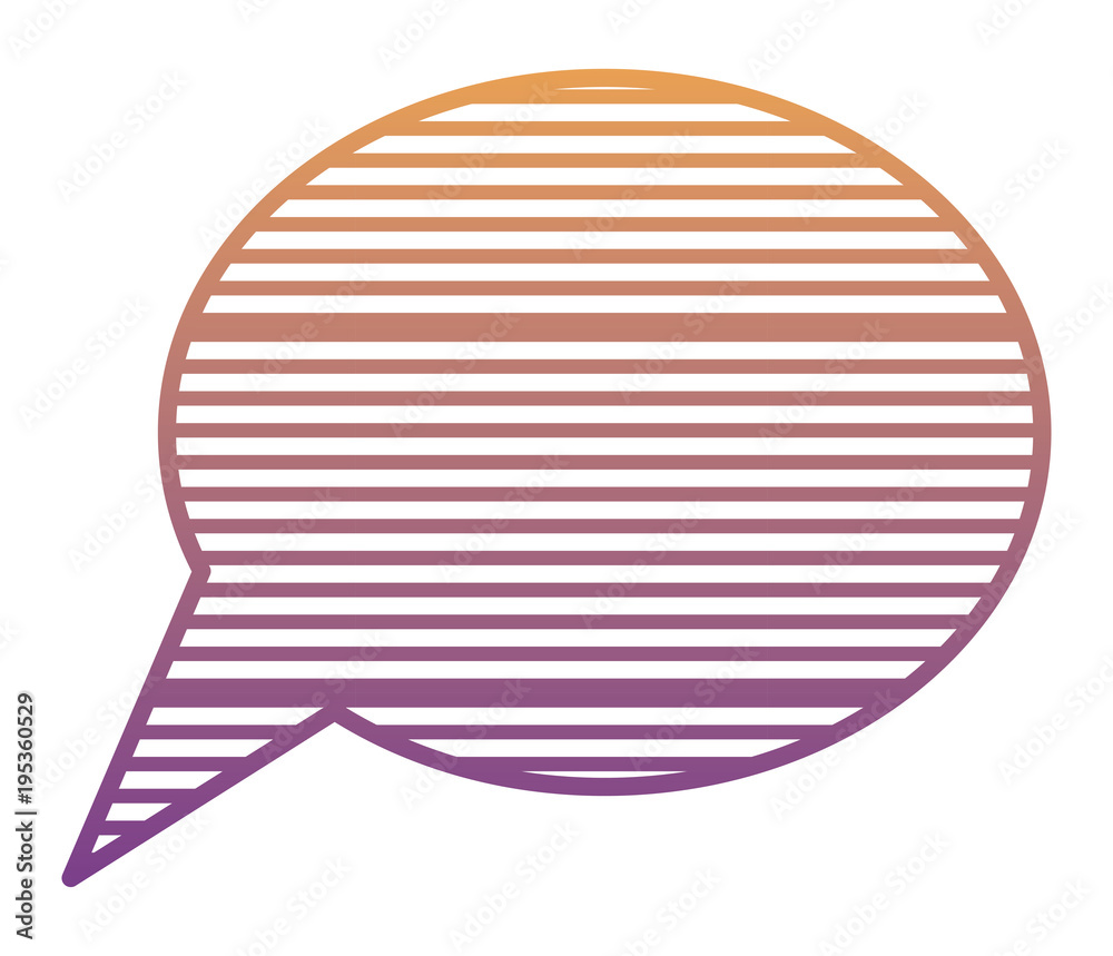 Speech bubble with striped design over white background, vector illustration