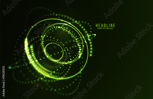 Abstract futuristic HUD 3D object.