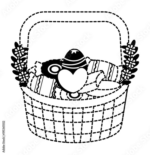Basket with candies icon over white background, vector illustration