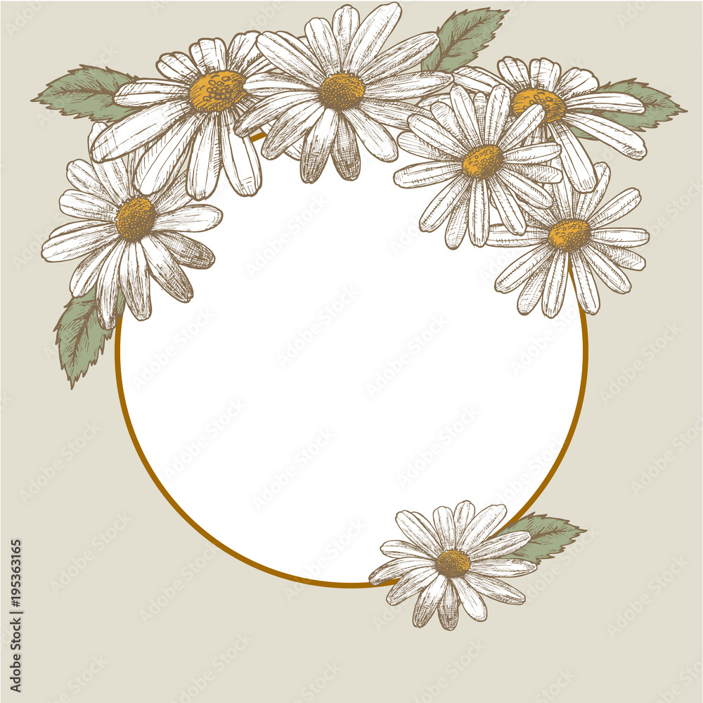 Naklejka premium Wedding invitation. Beautiful blooming flowers. Vintage greeting card. Frame.