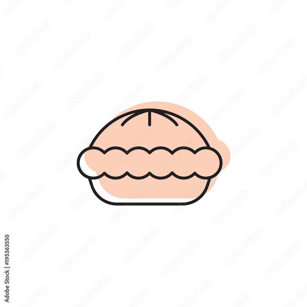 Pie icon, doodle style